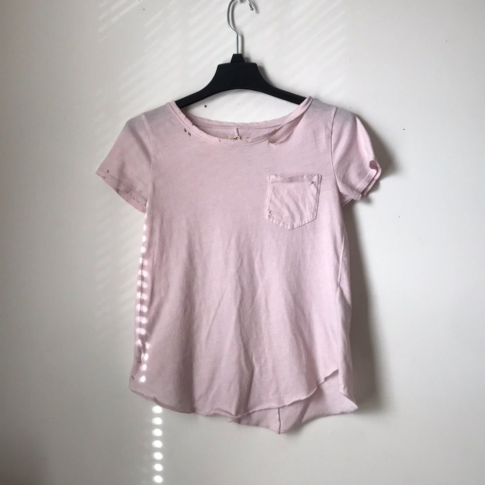 Distressed pink hollister shirt
